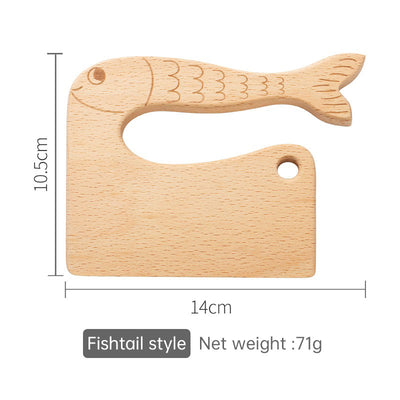 Children's Wooden Knife Vegetable Fruit Wooden Knife Solid Wood Toy Knife Kitchen Toy Children's Wooden Knife