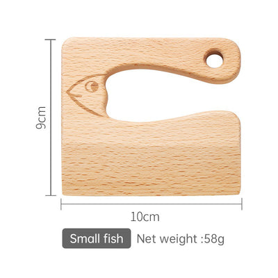 Children's Wooden Knife Vegetable Fruit Wooden Knife Solid Wood Toy Knife Kitchen Toy Children's Wooden Knife