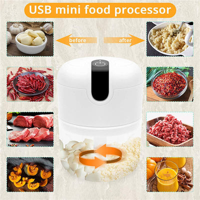 250ml Home Kitchen Appliances Vegetable Meat Electric Mini USB Rechargeable Multifunctional Chopper Garlic Masher Wireless Garlic Beater