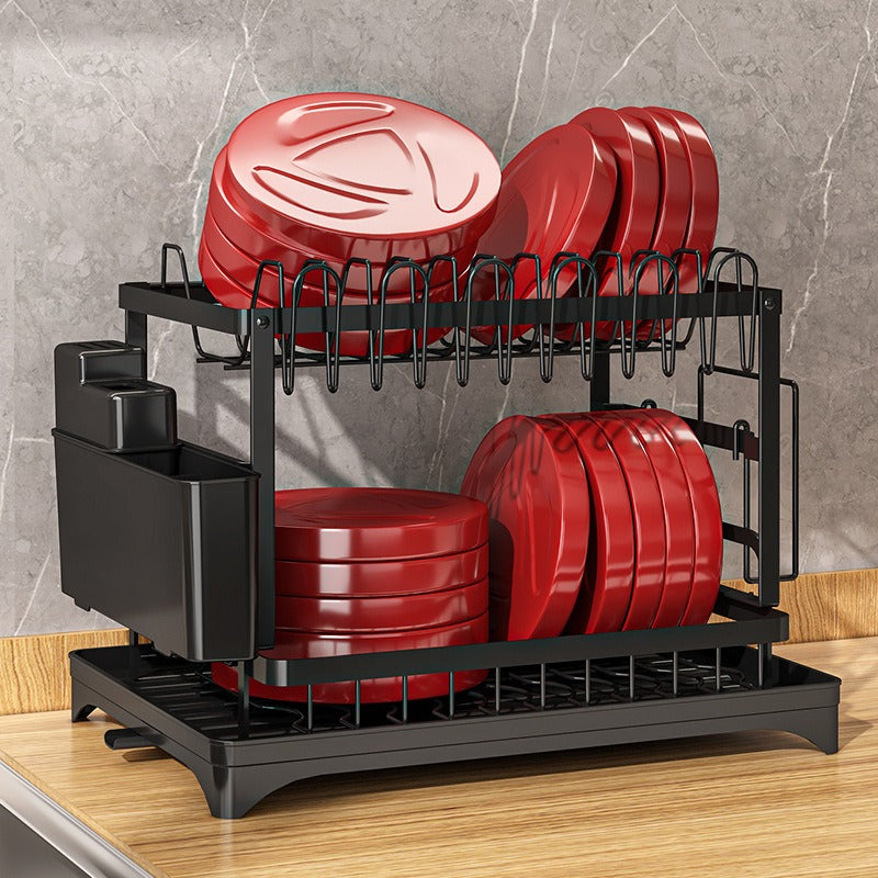 Kitchen drainage rack bowl and dish rack bowl and dish storage rack household utensils knives and forks storage rack